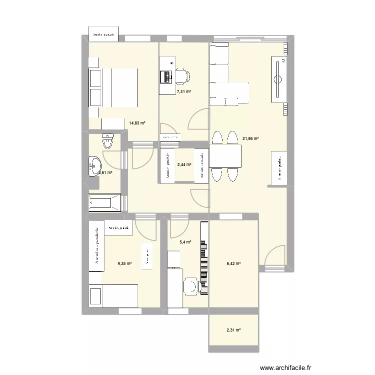 pis2. Plan de 0 pièce et 0 m2