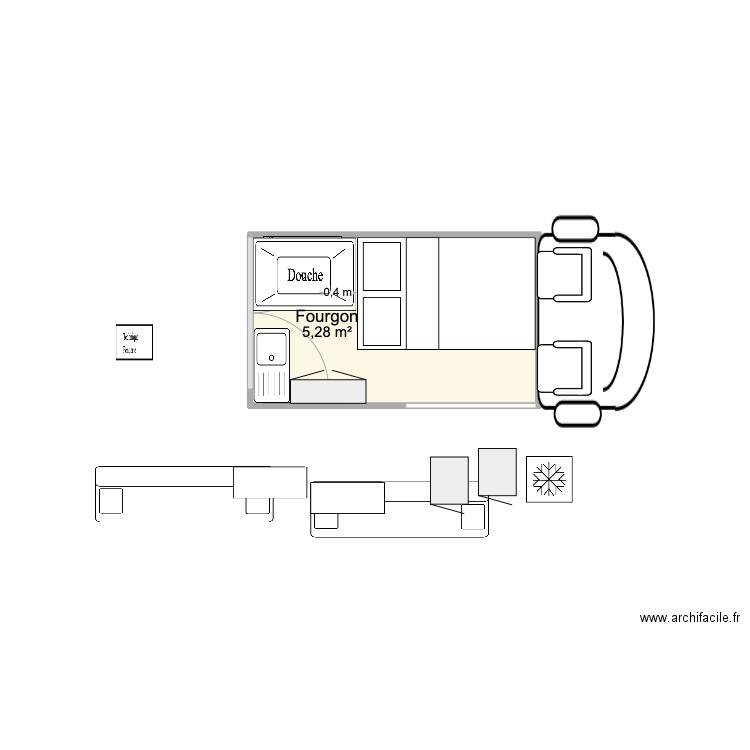 Master 1. Plan de 1 pièce et 5 m2