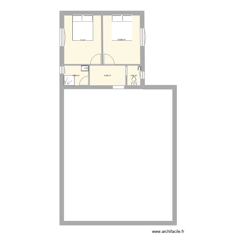 extension 1. Plan de 0 pièce et 0 m2