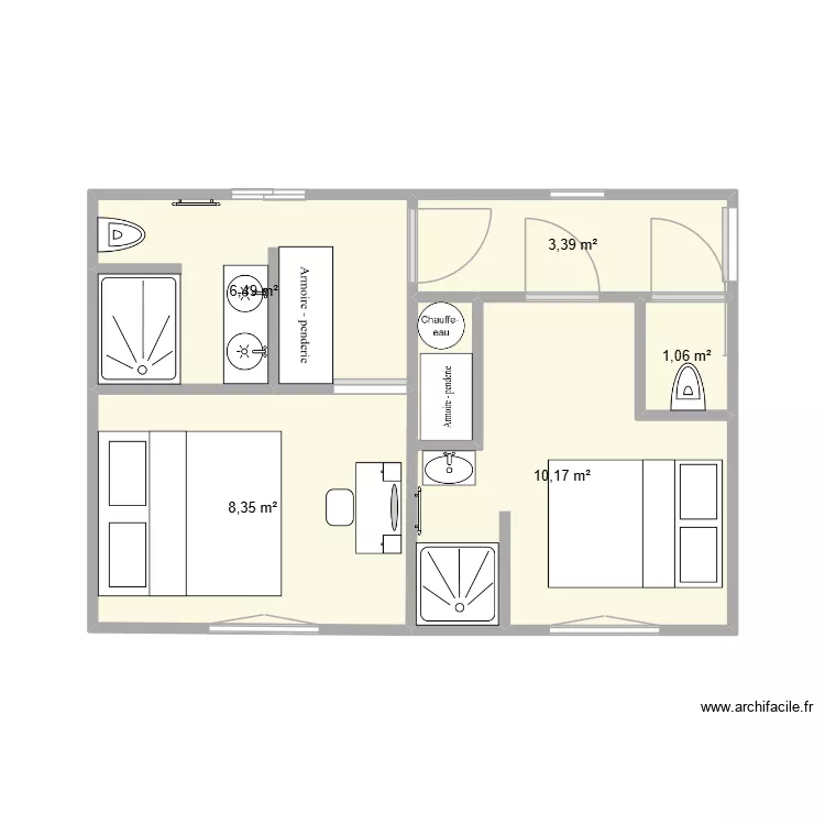 conteneur CHAMBRE. Plan de 