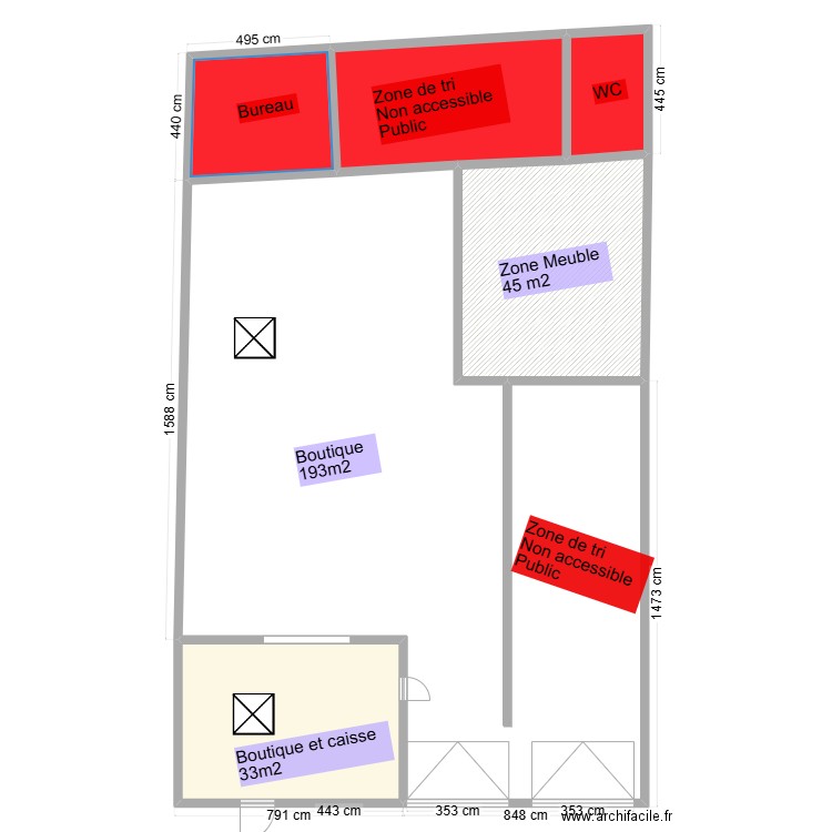 MARCEY LES GREVES. Plan de 6 pièces et 394 m2