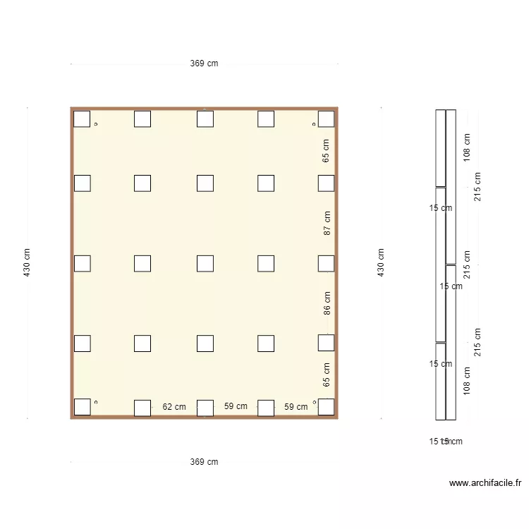 JOB terrase. Plan de 