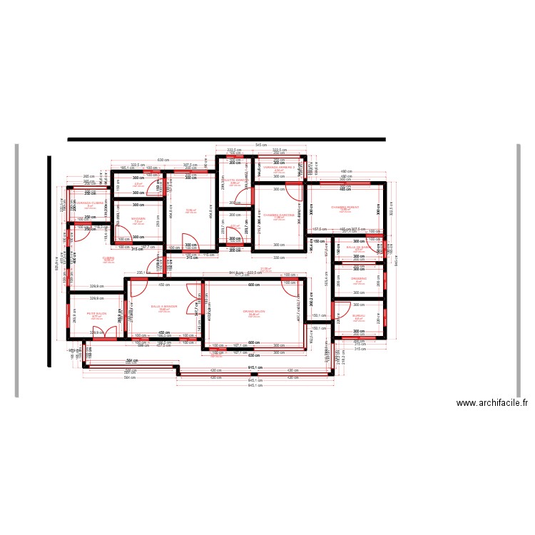 MA MAISON. Plan de 18 pièces et 199 m2