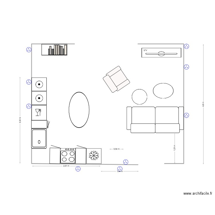salon la x-8. Plan de 0 pièce et 0 m2