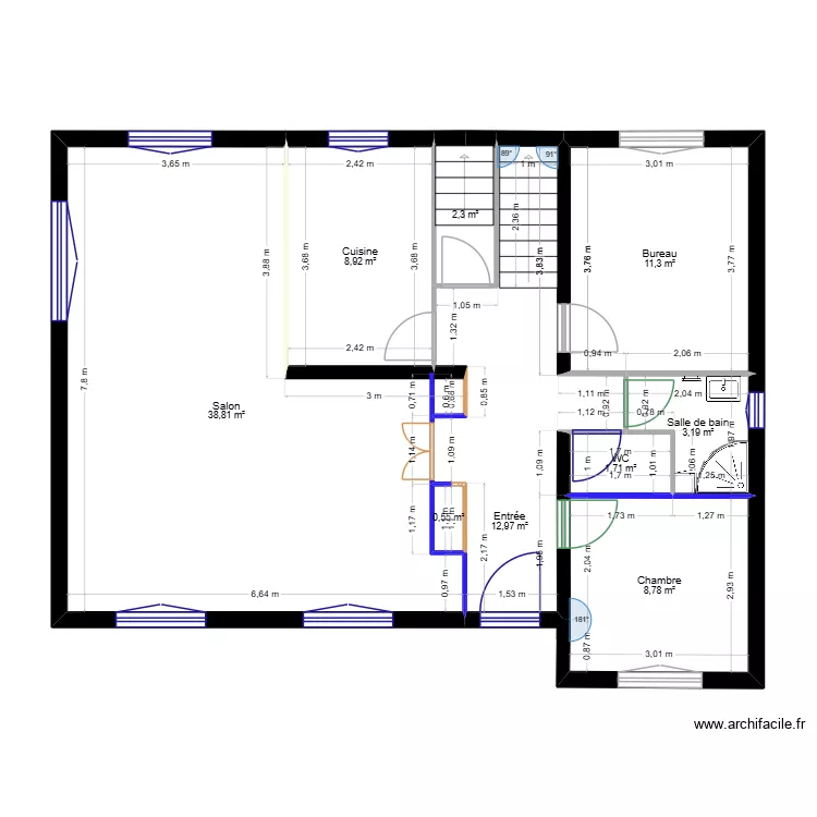 RDC - Aménagement. Plan de 9 et 89 m² RDC - Aménagement. Plan de 9 et 89 m²