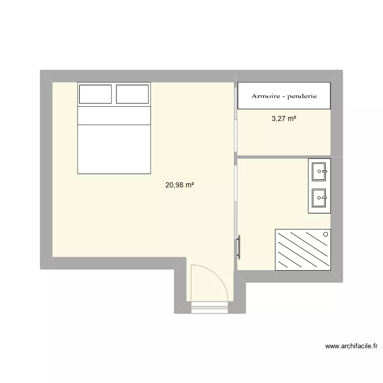 chambre 3 avec dressing et lit 160. Plan de chambre 3 avec dressing et lit 160. Plan de