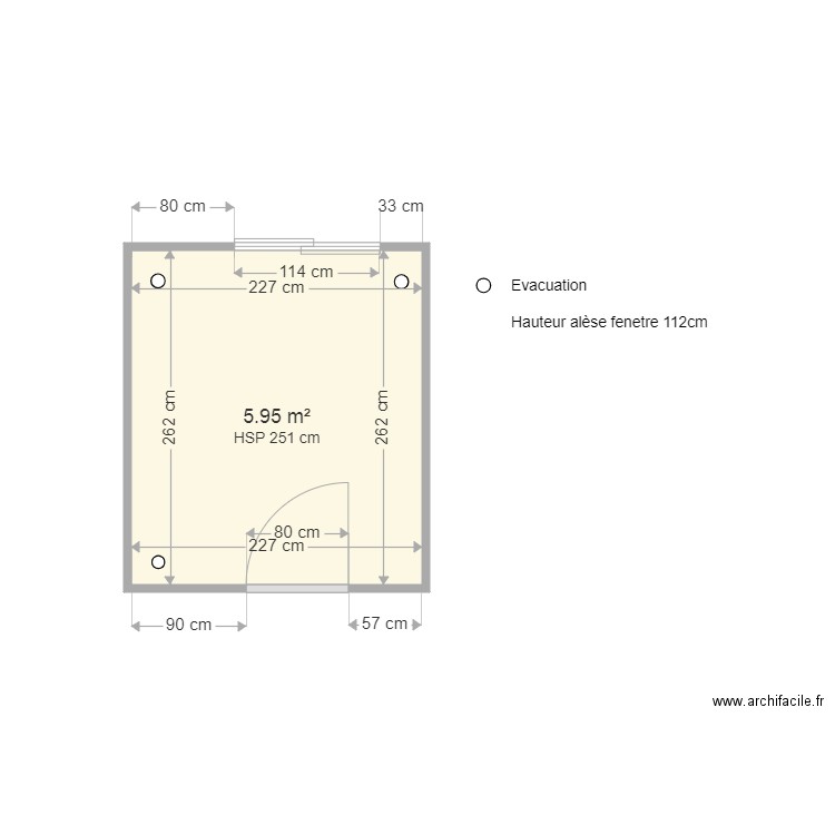 plan SDB janot. Plan de 1 pièce et 6 m2