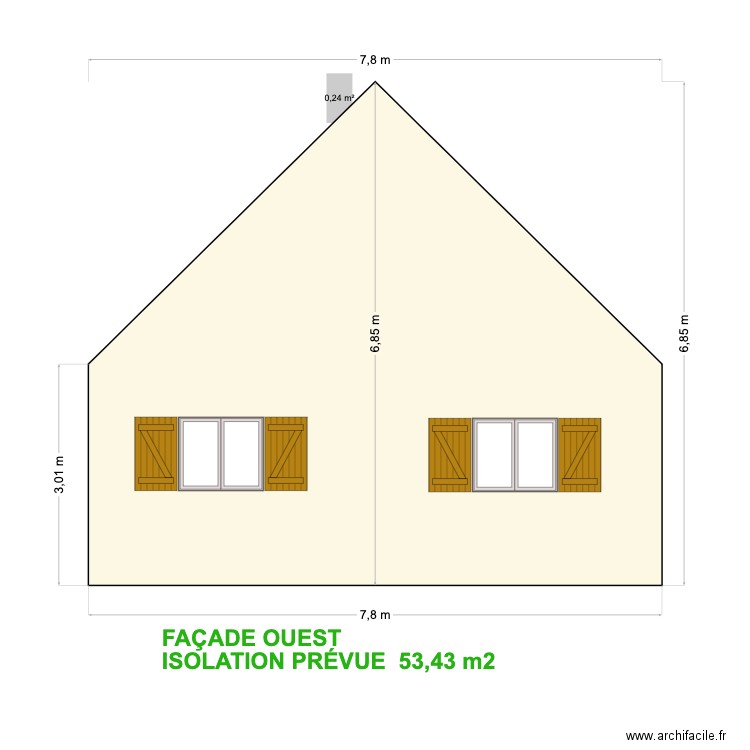 BUISSON SYLVIA   FAÇADE OUEST. Plan de 0 pièce et 0 m2
