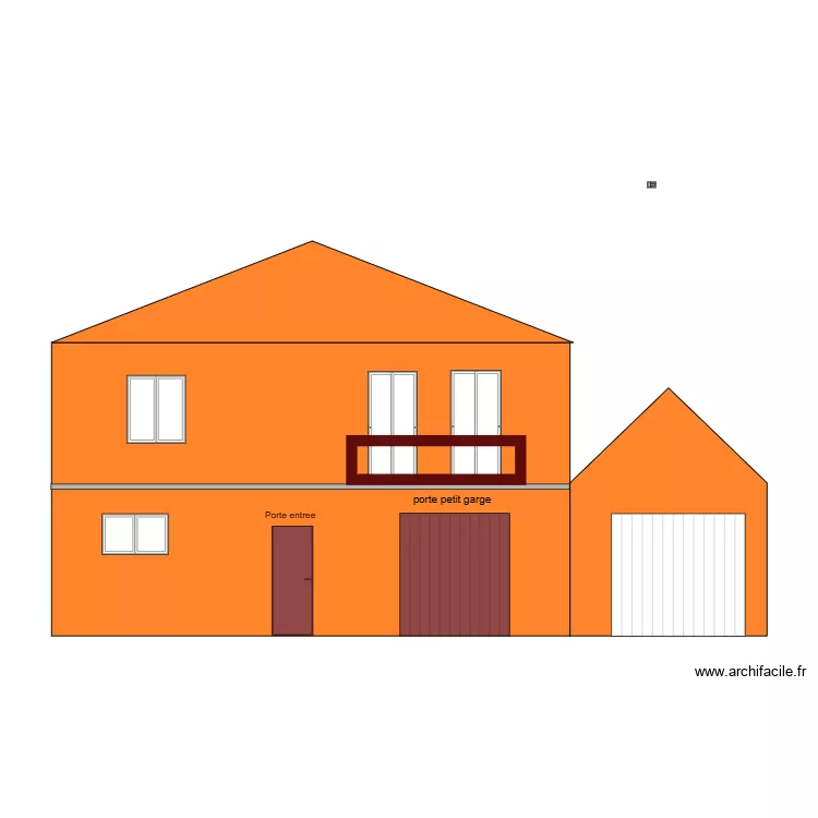 Facade devant avant travaux. Plan de 