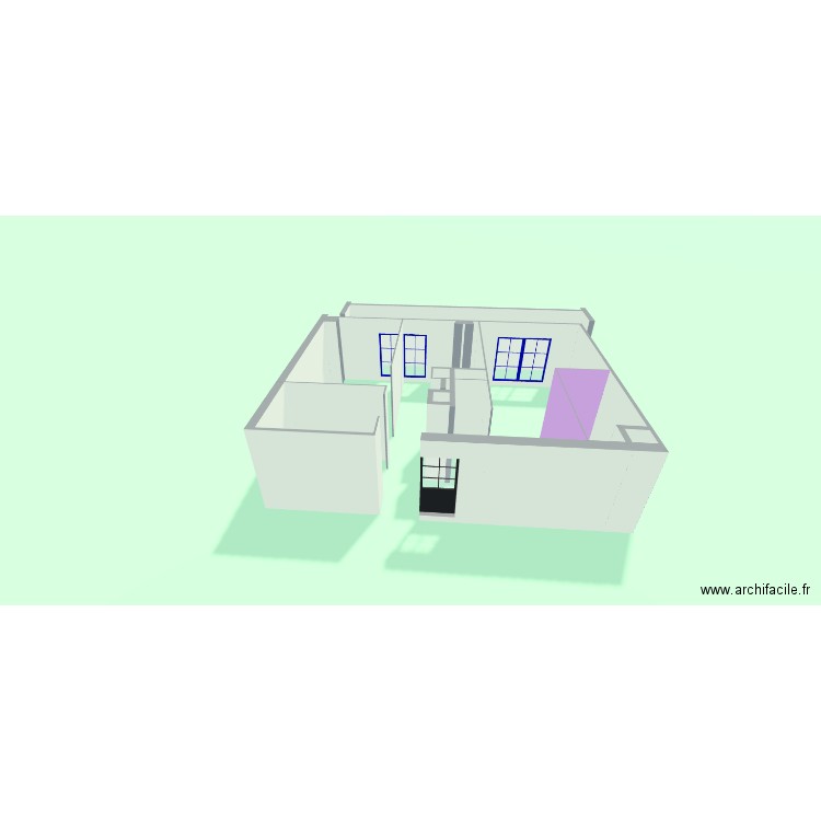 appart 8e. Plan de 5 pièces et 1 m2
