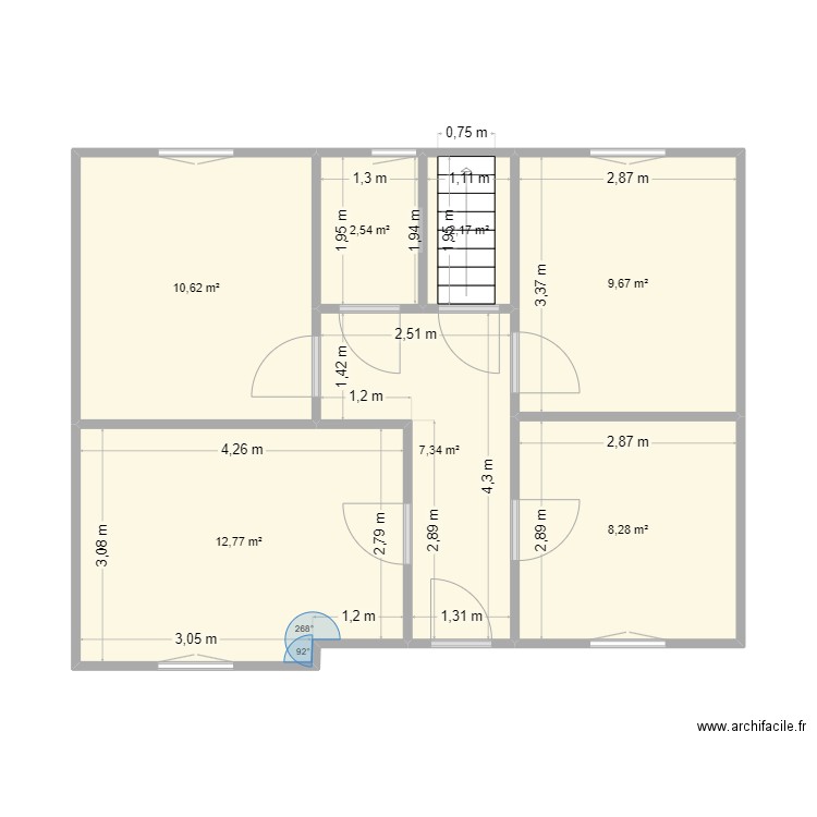 MAISON CUSSET. Plan de 7 pièces et 53 m2