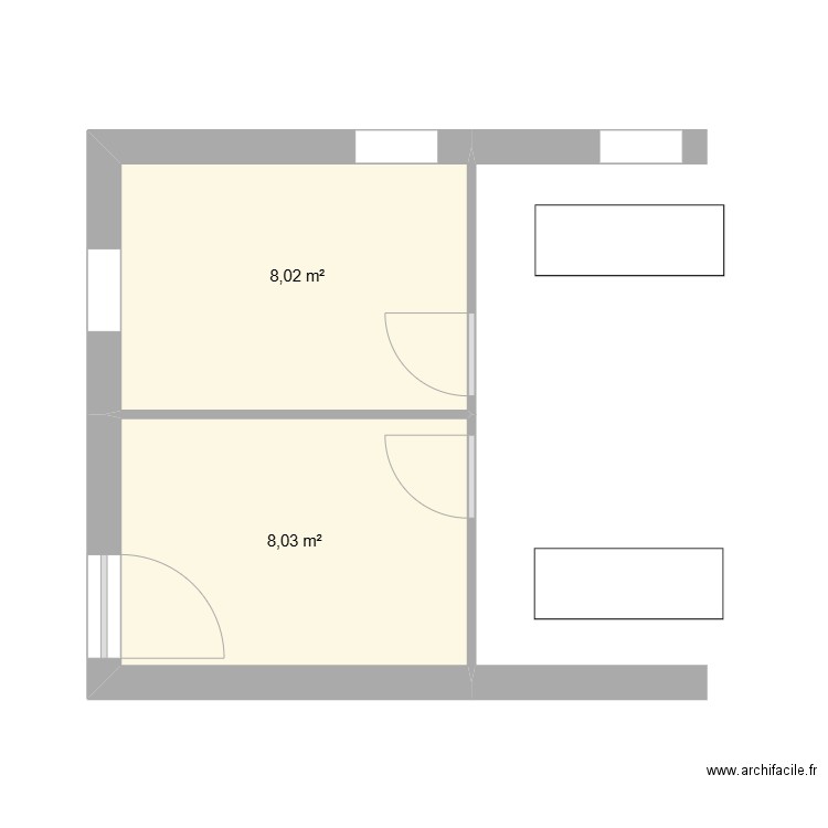 plan 1. Plan de 2 pièces et 16 m2