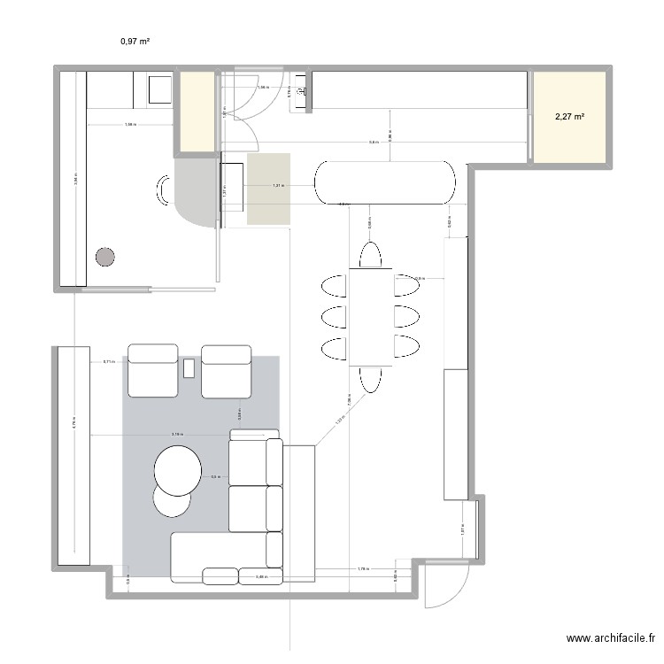PLAN MARINE PDE LAYOUT OPTION 3. Plan de 2 pièces et 3 m2