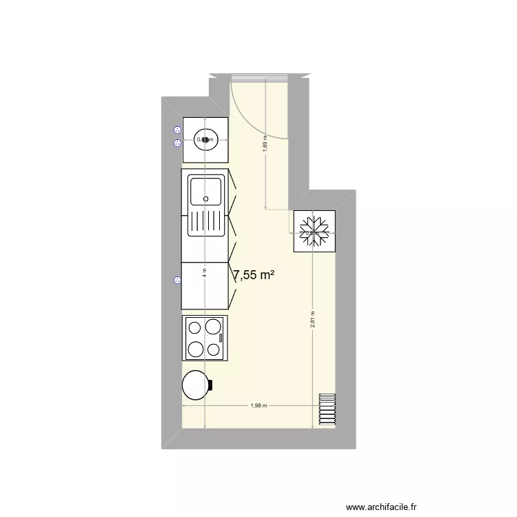 foucault - cuisine. Plan de 1 et 8 m² foucault - cuisine. Plan de 1 et 8 m²