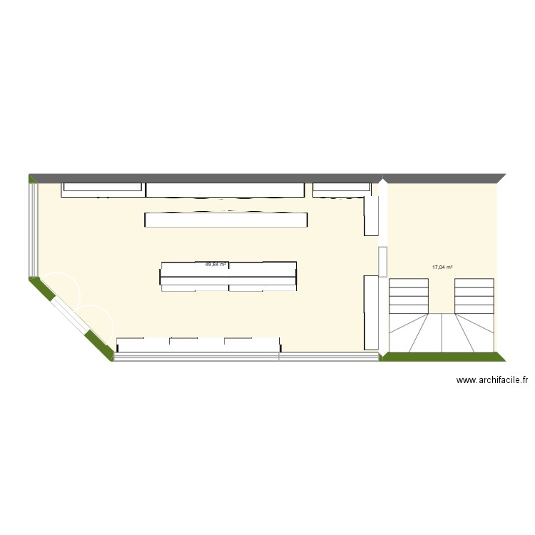 Magasin Yves Rocher Poitiers Sud. Plan de 2 pièces et 67 m2