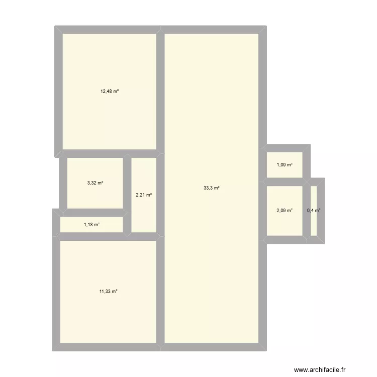 FUTURE MAISON DES BABICHOUS. Plan de 9  et 67 m²