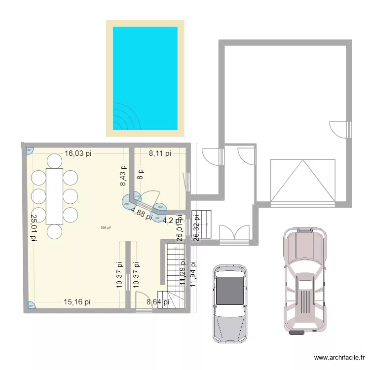 croquis1. Plan de 1  et 56 m²