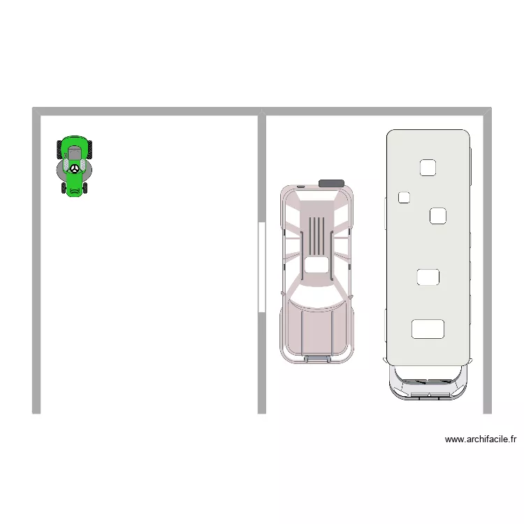 Garage bracquetuit. Plan de 