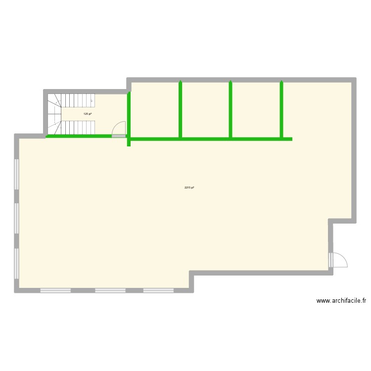 225 Seigneuriale 2e étage. Plan de 2 pièces et 217 m2