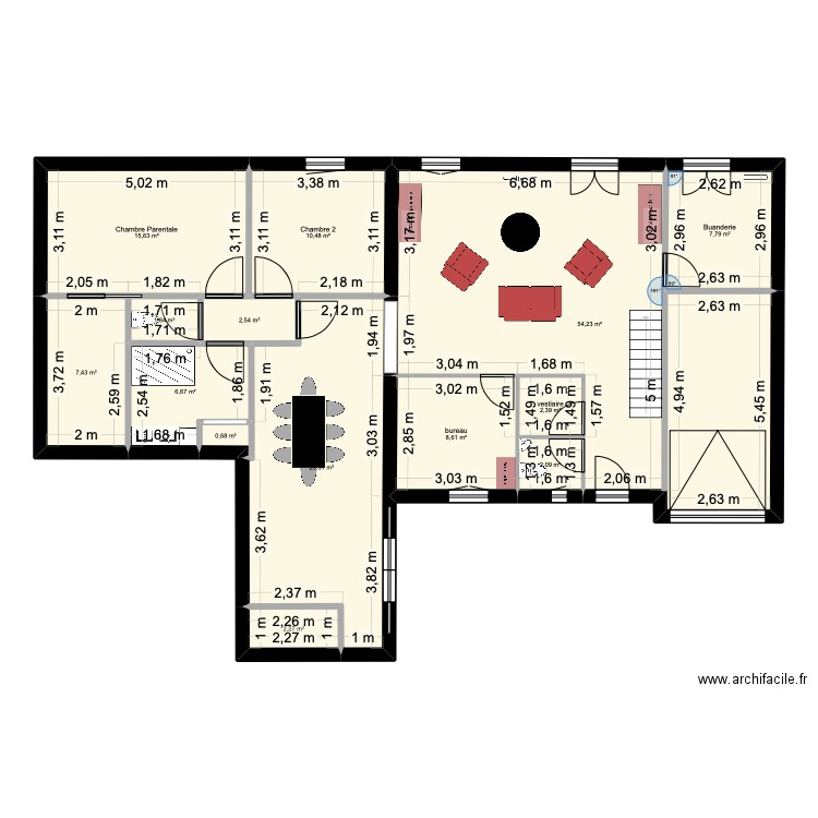 mon rêve 1. Plan de 14 pièces et 148 m2