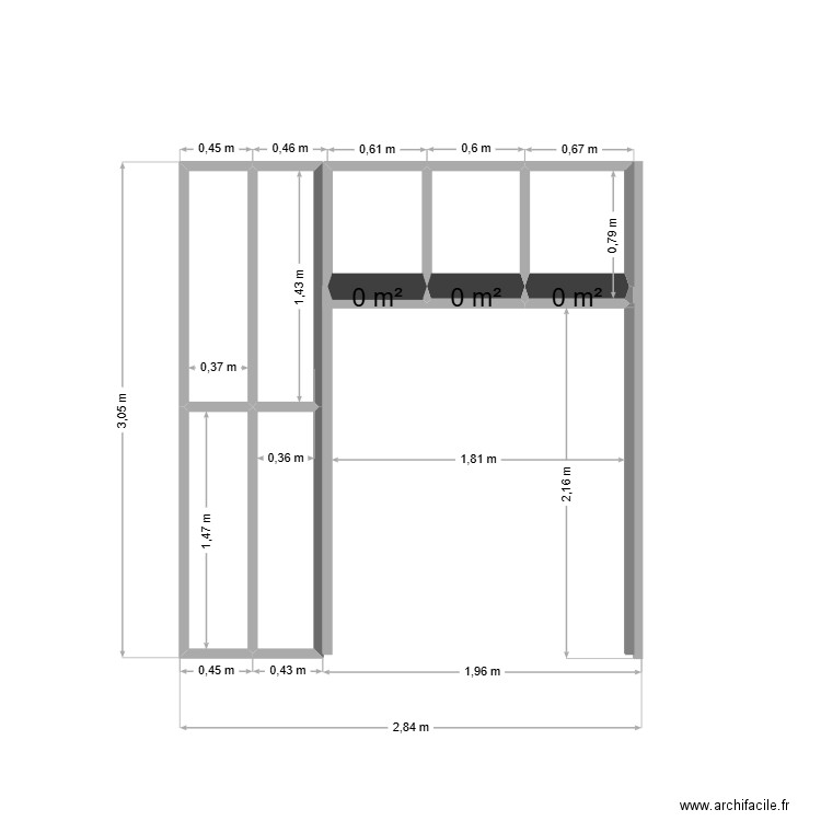 ossature porte labo galettes. Plan de 10 pièces et 3 m2