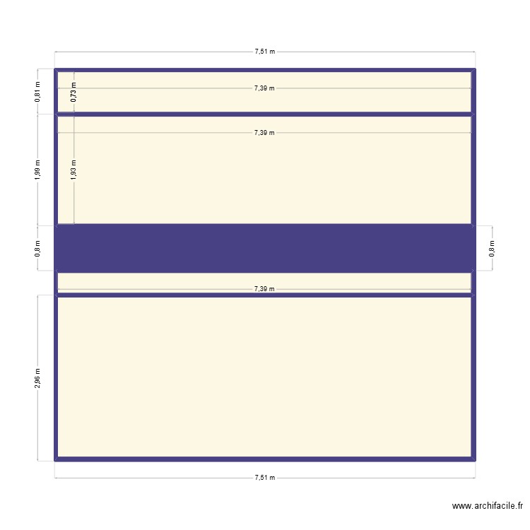 FACADES. Plan de 5 pièces et 49 m2