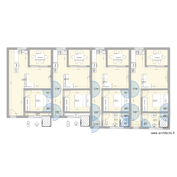 Plan 4 Studios Lot 110. Plan de 15 pièces et 164 m2