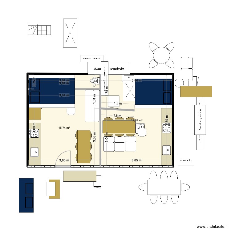 aqueduc 12. Plan de 3 pièces et 37 m2