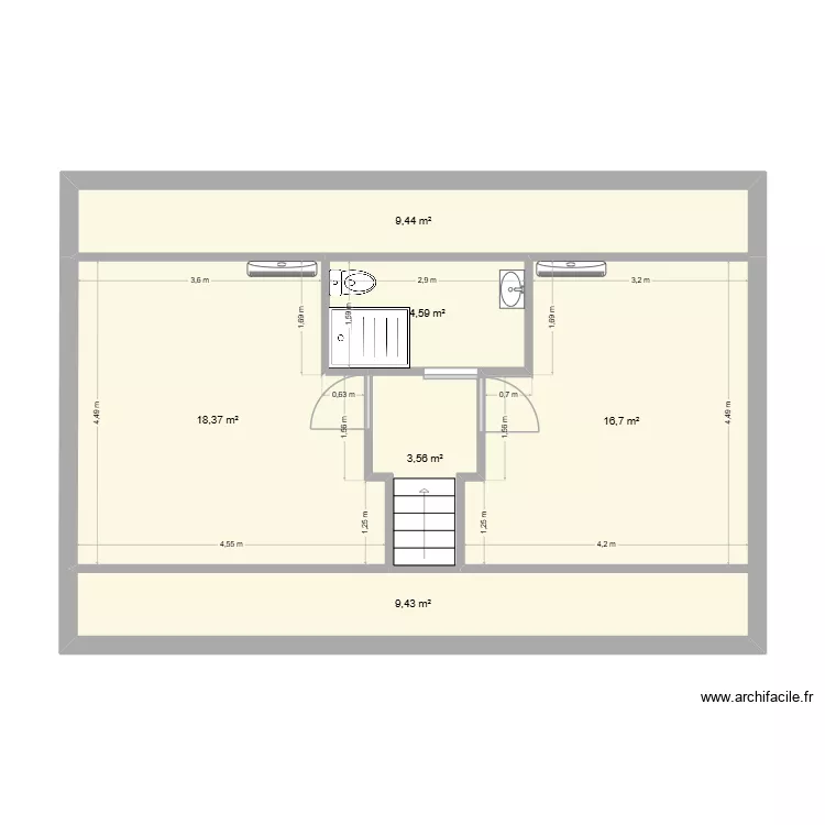 nouveau plan de l'étage bis. Plan de 6 et 62 m² nouveau plan de l'étage bis. Plan de 6 et 62 m²