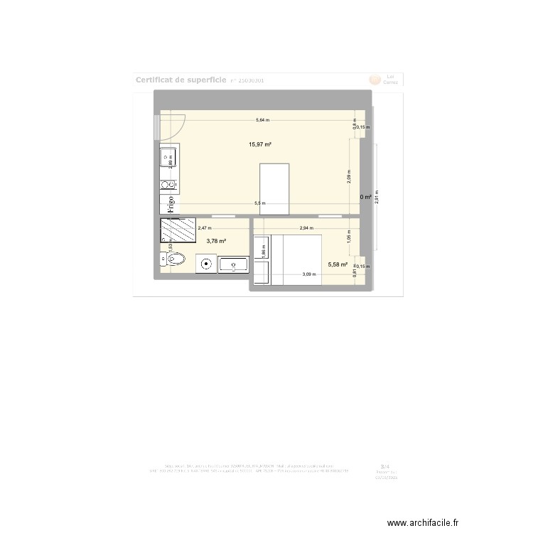 104 Sèvres - Nouveau Plan. Plan de 4 pièces et 25 m2