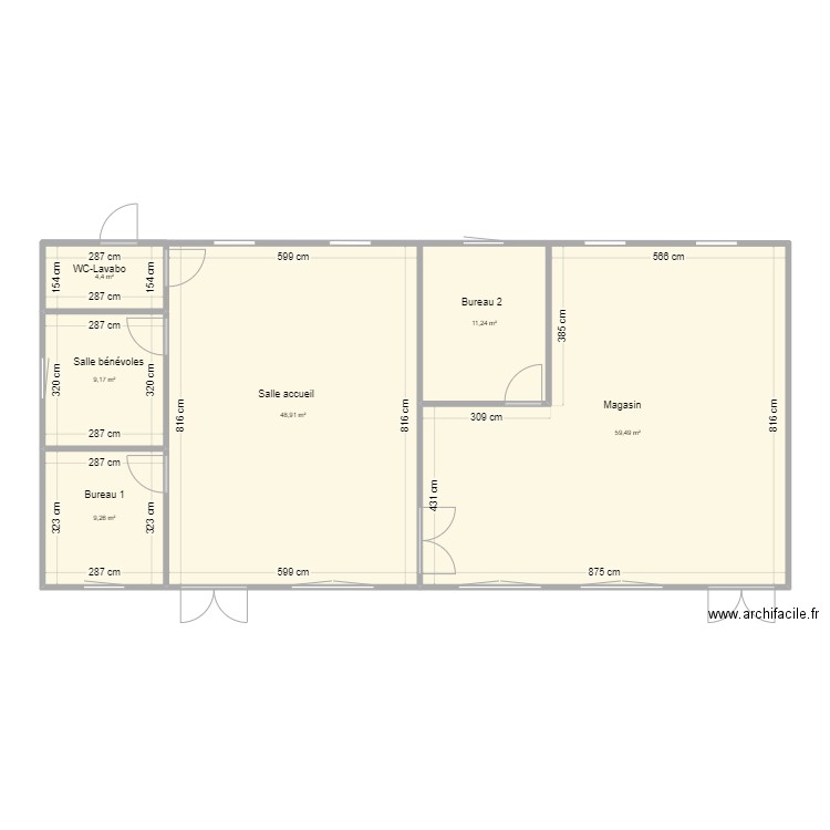 Modulaire centre n°1. Plan de 6 pièces et 142 m2