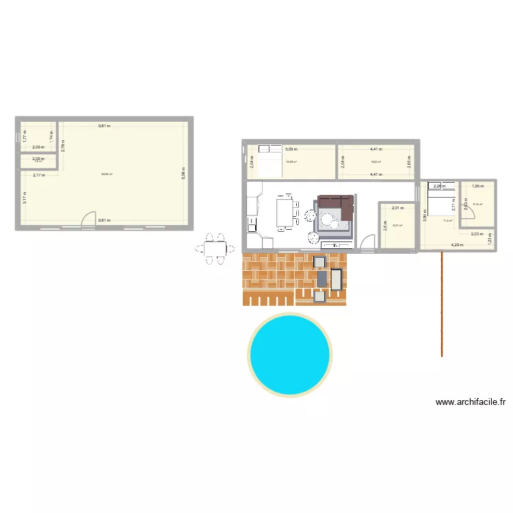 TABANAC. Plan de 9  et 212 m²