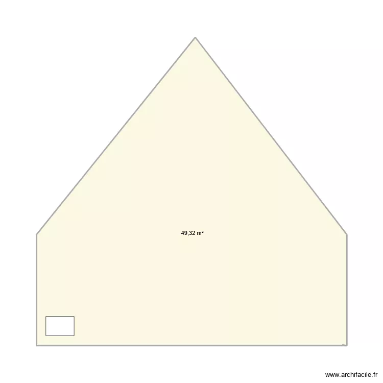 facade bloc. Plan de 1 Pièce et 49 m²