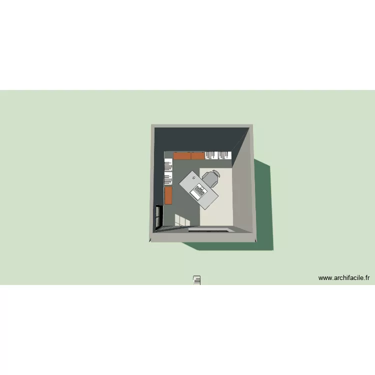 bureau. Plan de 1  et 8 m²