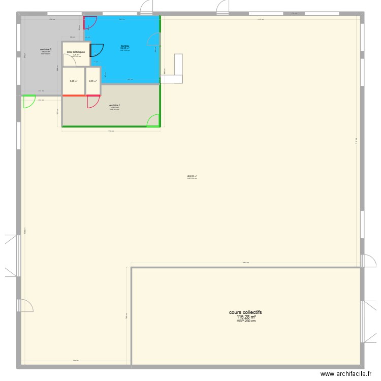 plan salle narosse 2. Plan de 8 pièces et 612 m2