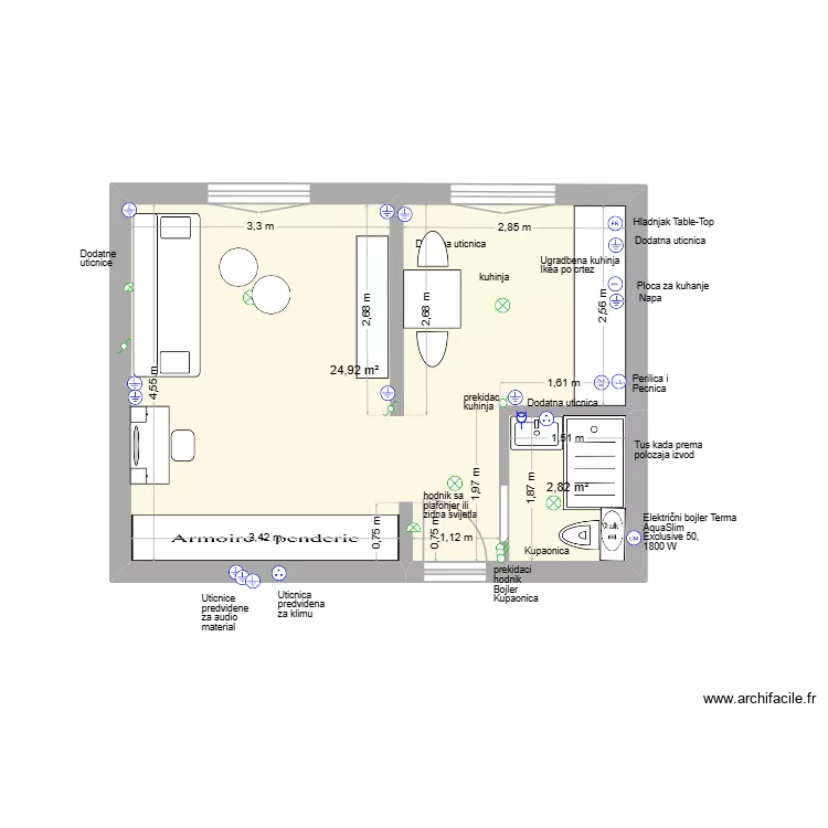 Baredice 17. Plan de 2  et 28 m²