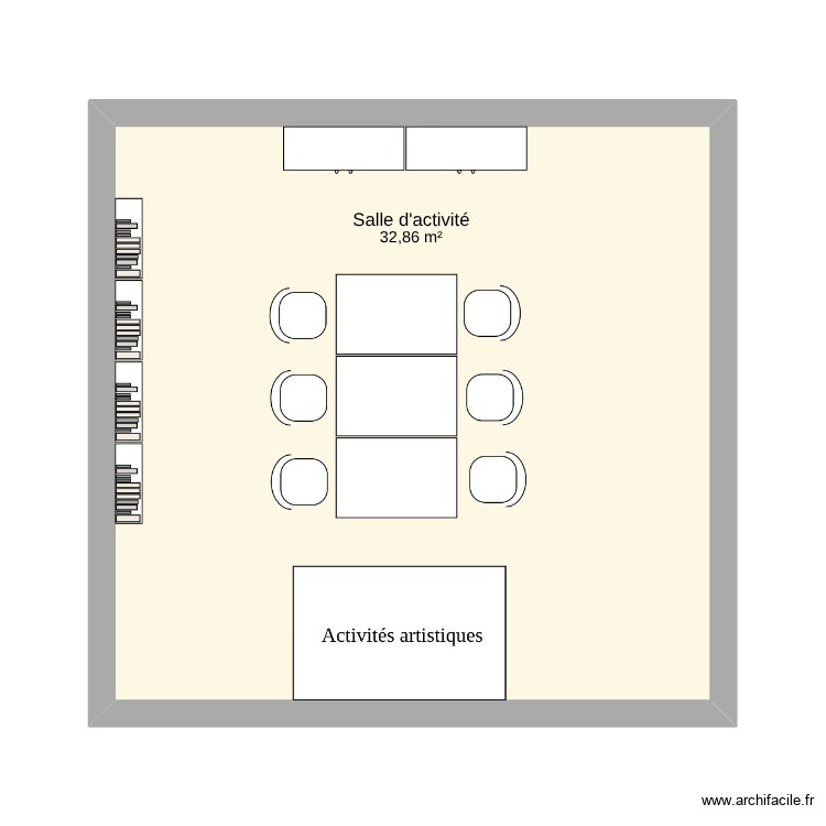 salle d\'activit&eacute;. Plan de 0 pièce et 0 m2