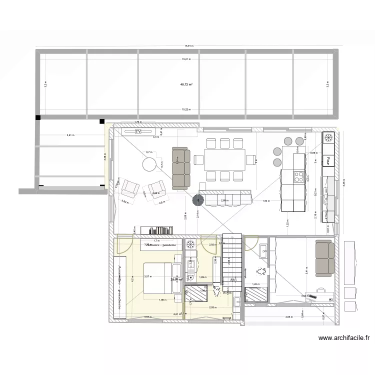 Obernai RDC validé E V2. Plan de 2 Pièces et 76 m² Obernai RDC validé E V2. Plan de 2 Pièces et 76 m²