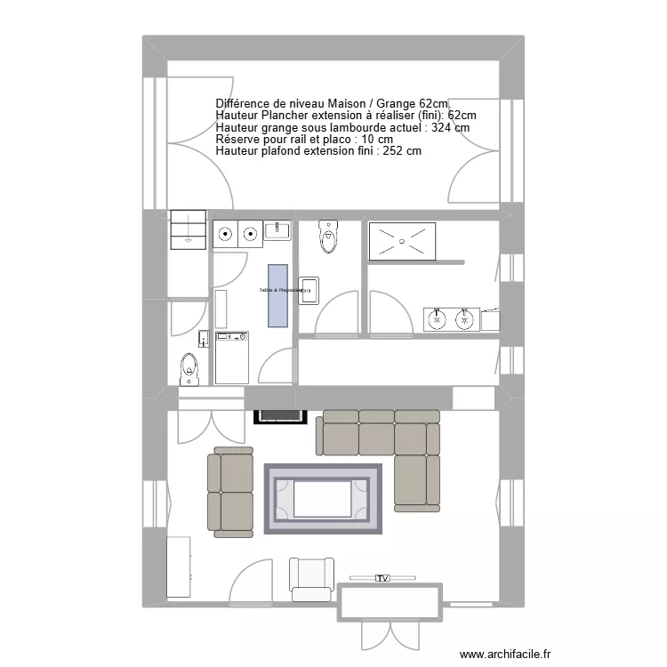 Salon projet 3. Plan de 8  et 74 m²