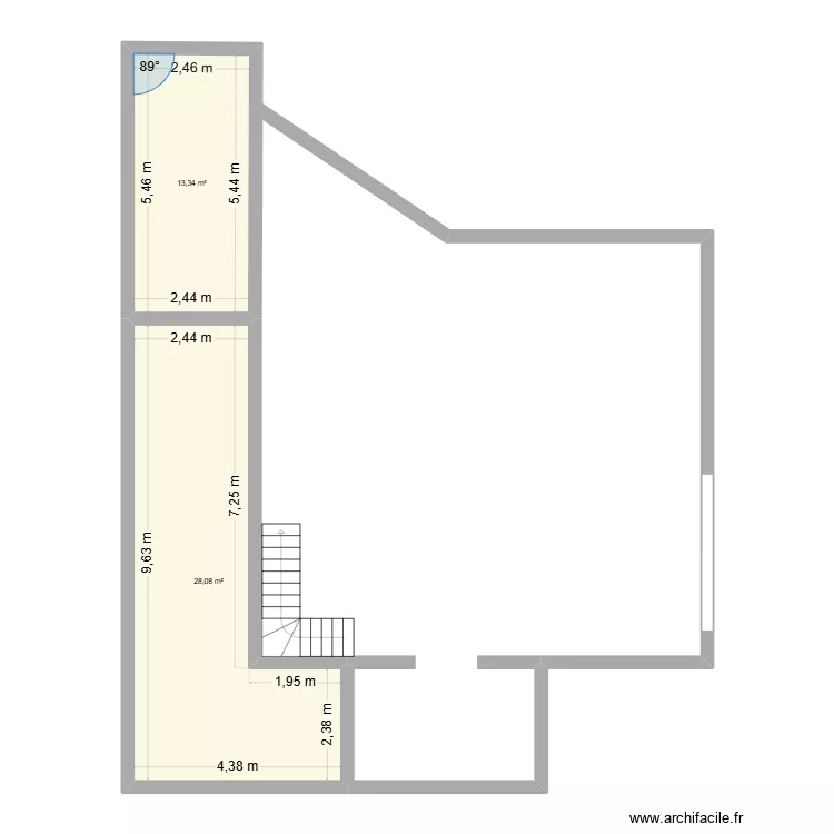 111. Plan de 2  et 41 m²