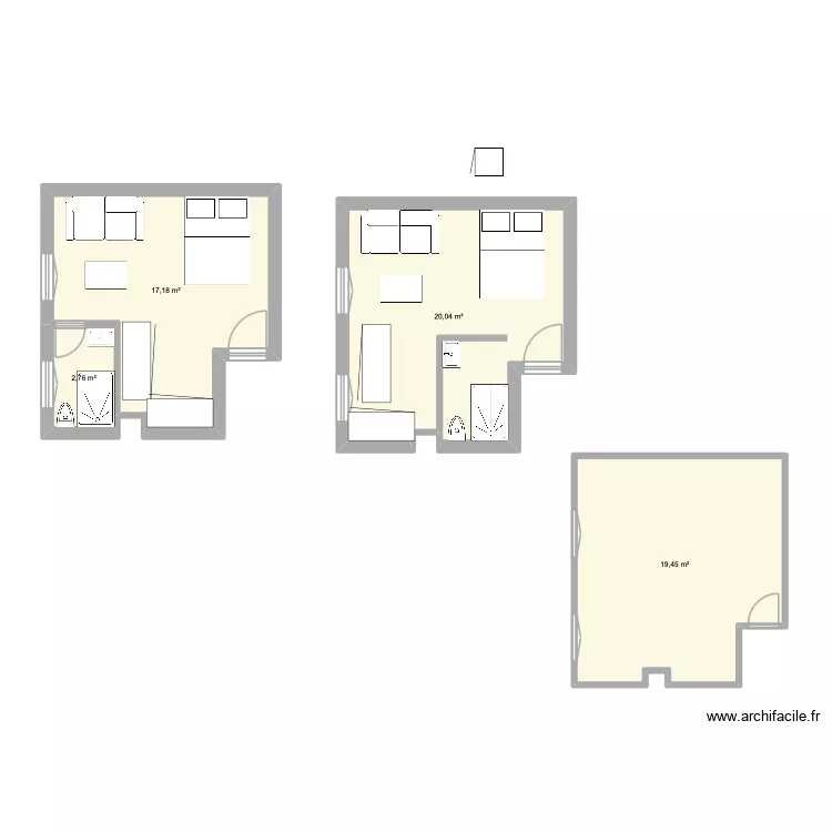 Javel gauche. Plan de 4  et 59 m²