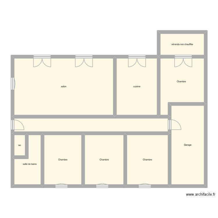 MONKI état initial. Plan de 11 pièces et 148 m2