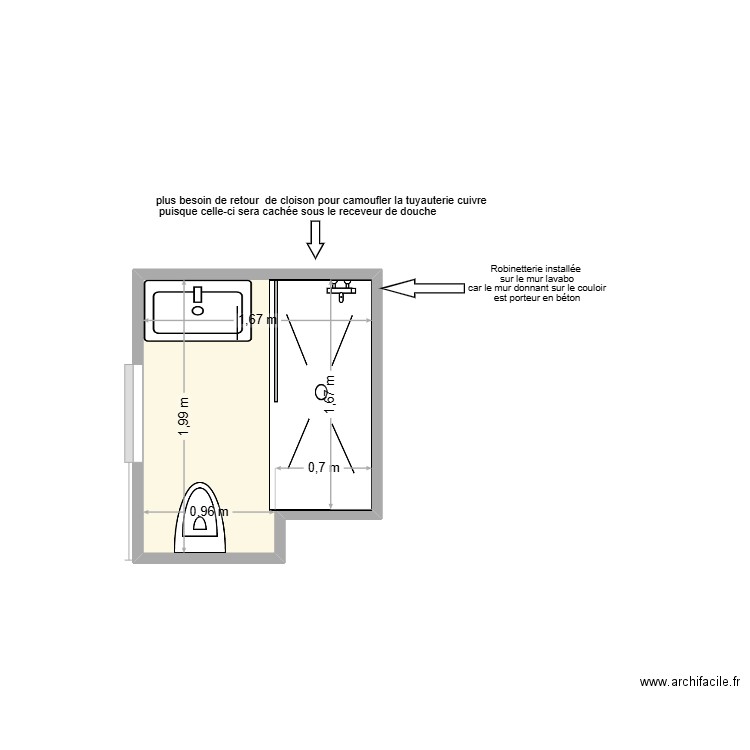 plan Marie Granville. Plan de 1 pièce et 3 m2