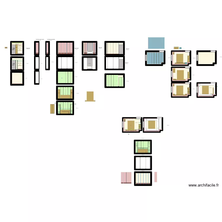 Chambre J mesures pr&eacute;cises. Plan de 