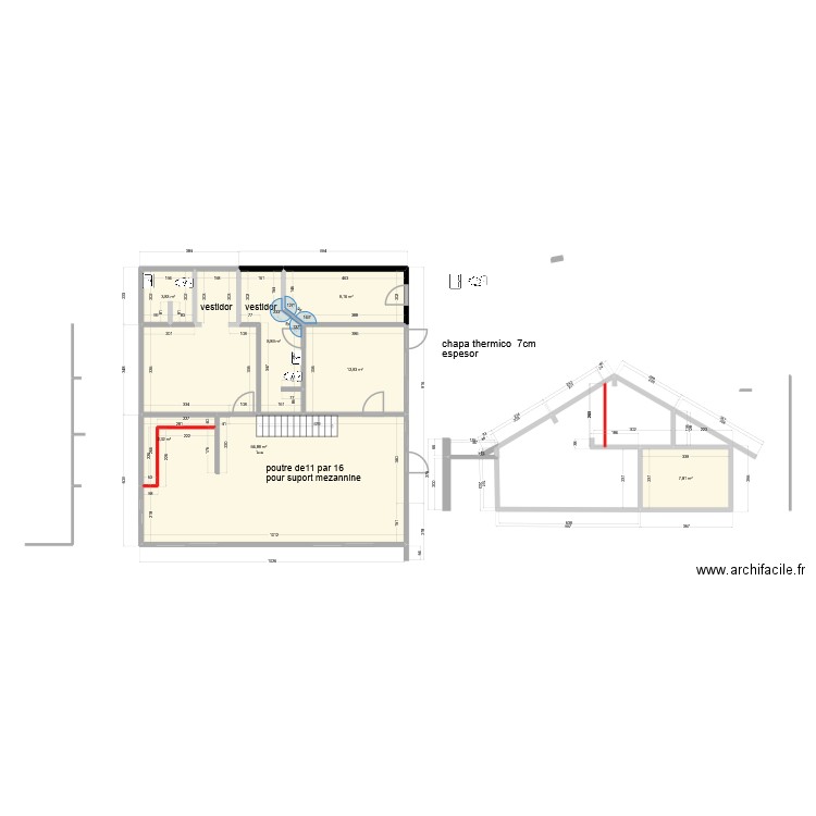 osb 66. Plan de 7 pièces et 110 m2