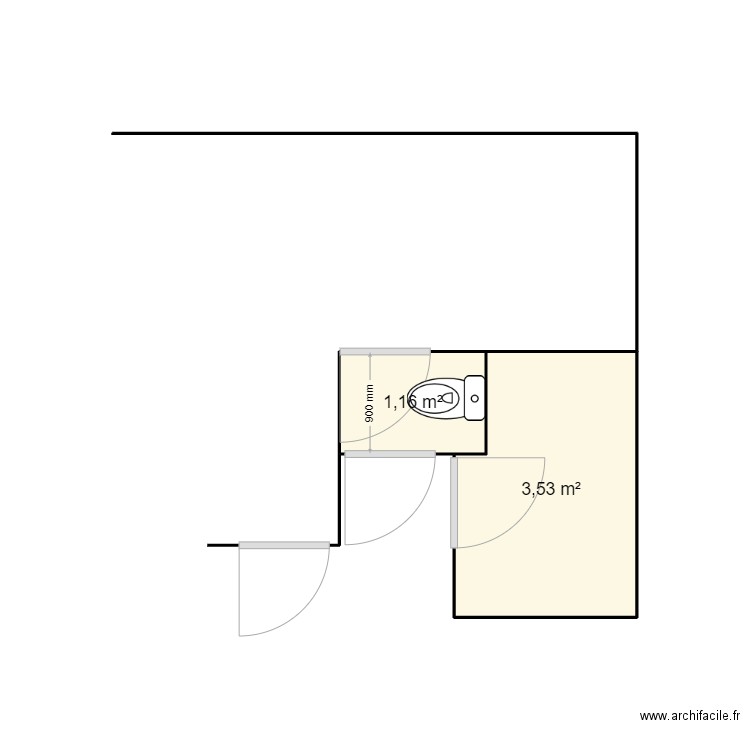 salle de bain actuelle . Plan de 0 pièce et 0 m2