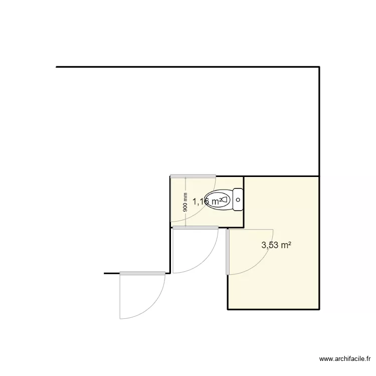 salle de bain actuelle . Plan de 