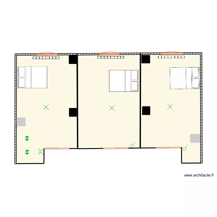 1er &eacute;tages - chambres. Plan de 
