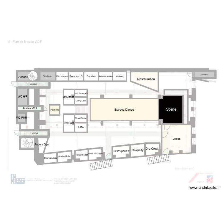 Salon de la Danse. Plan de 