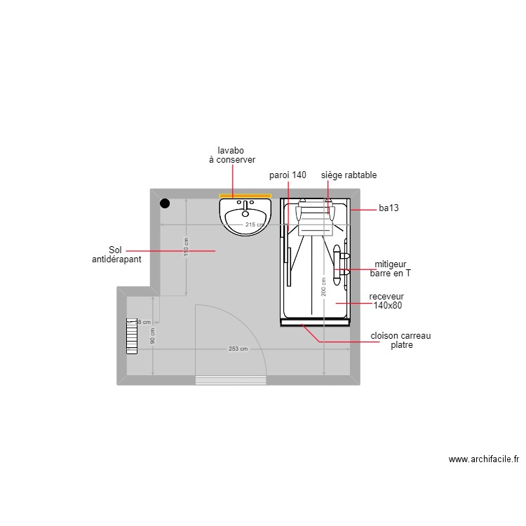 rahma. Plan de 1 pièce et 5 m2